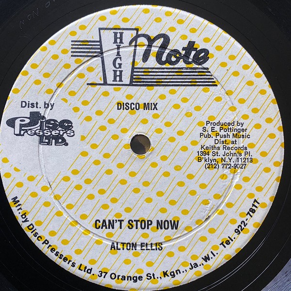 12" ALTON ELLIS Can't Stop Now / Can NONE High Note JAMAICA