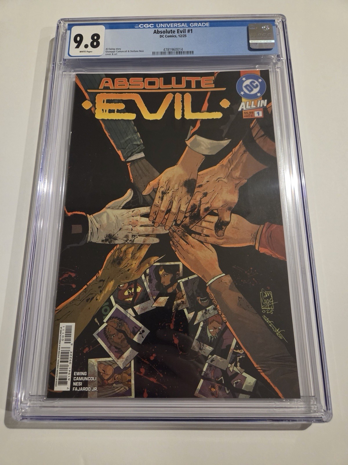 ​Absolute Evil #1 CGC 9.8 Copertina A Camuncoli DC 2025 1° Stampa Joker Assoluto