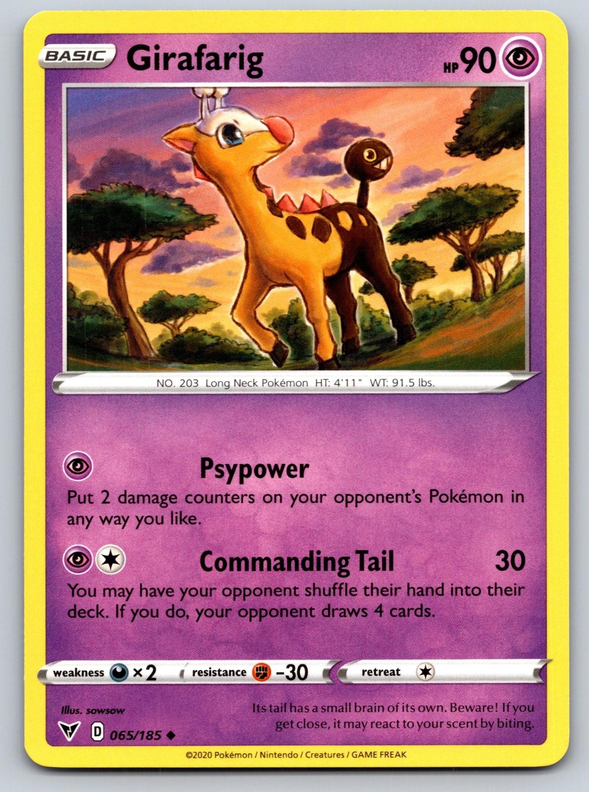 Girafarig 065/185 Pokemon tensione viva non comune quasi come nuovo