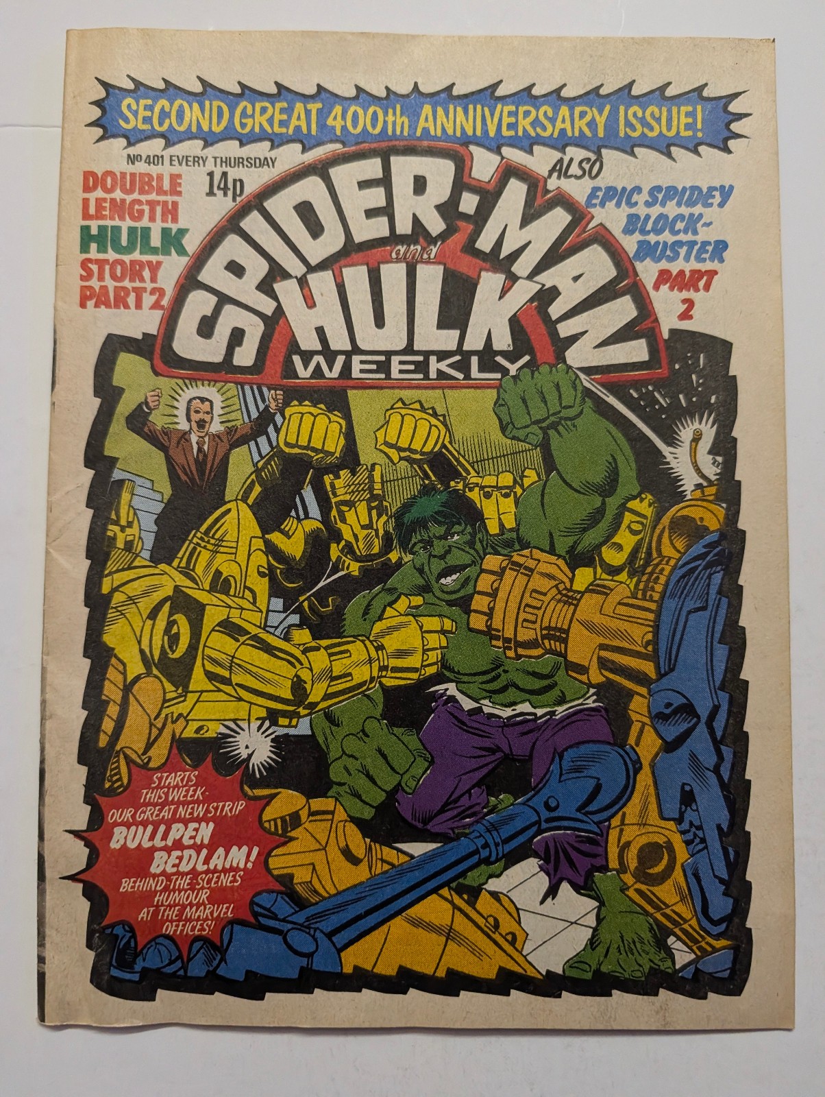 Spider-Man and Hulk Weekly Comic No 401, November 1980, Marvel UK.