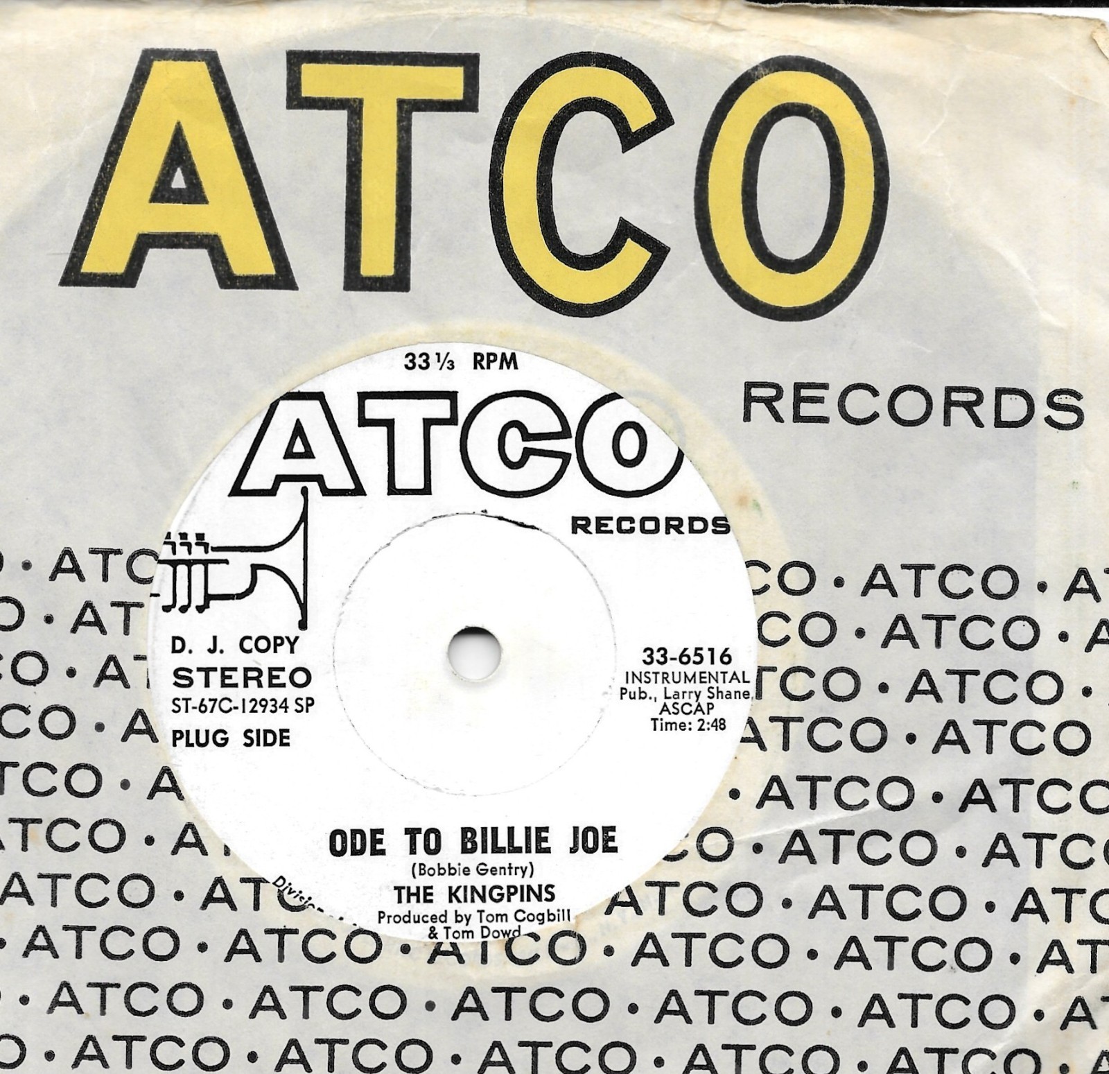 The Kingpins 33 ATCO 33-6516 In The Pocket 1967 STEREO SINGLE PROMO