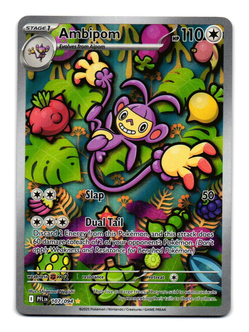 Ambipom 107/094 Illustrazione Rara Fiamme Fantastiche Pokemon TCG Holo Near Mint