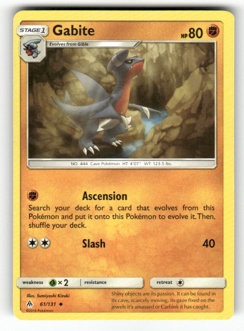 Gabite 61/131 Pokemon Luce Proibita Non Comune Giocato Leggermente