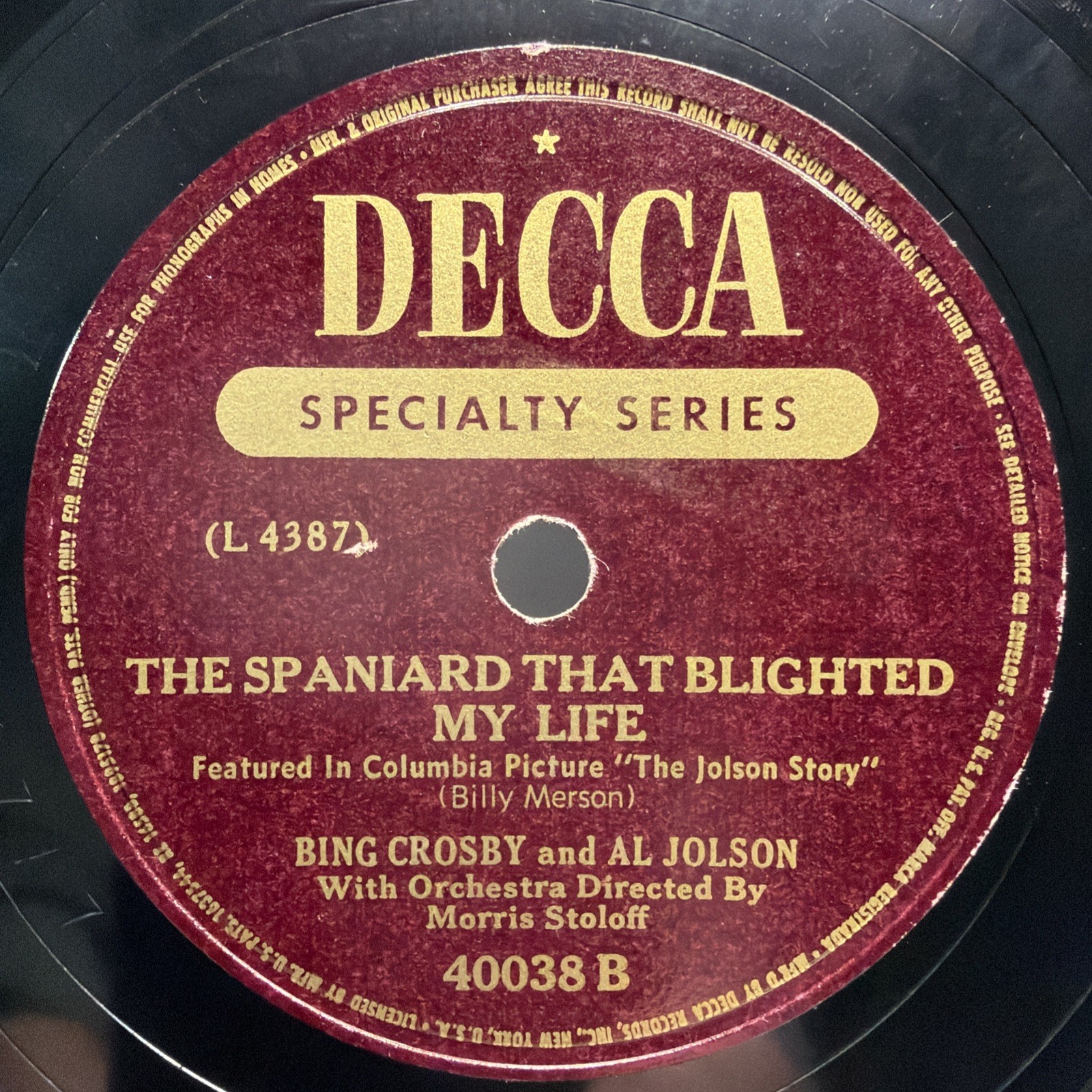 Bing Crosby / Al Jolson – Alexander's Ragtime Band / The Spaniard That Blighted