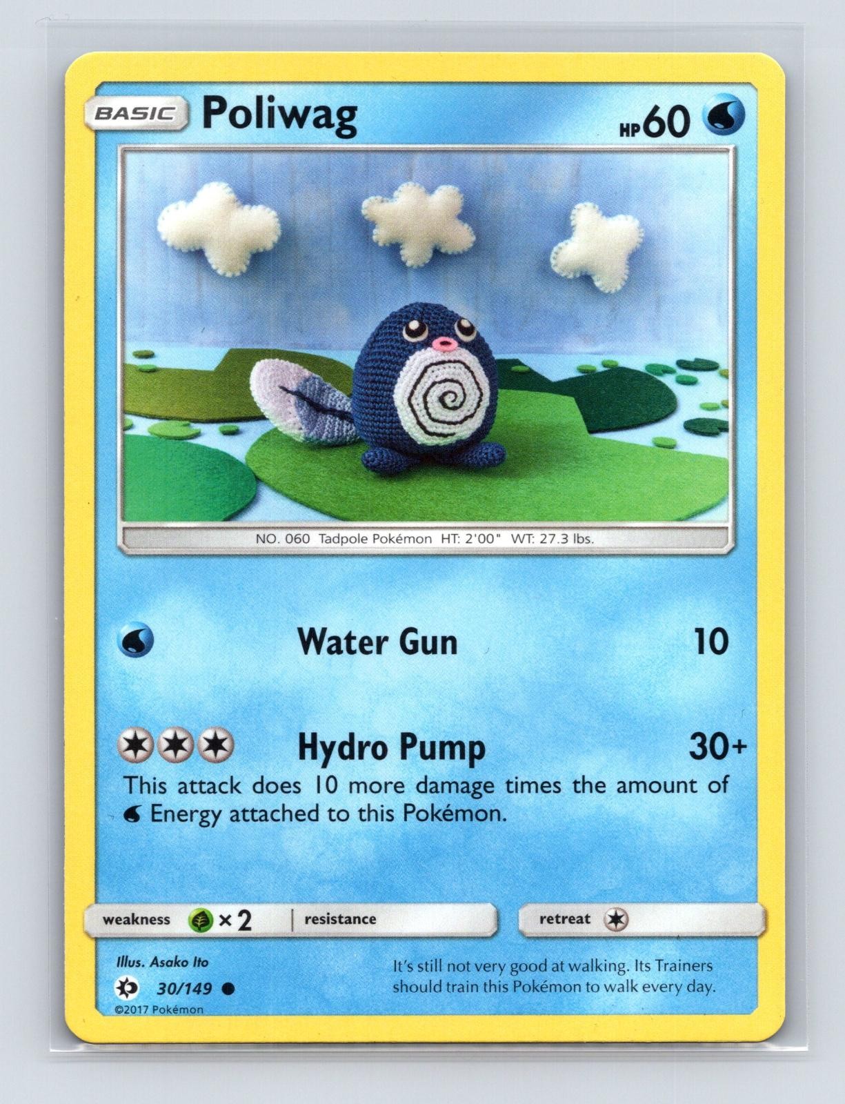 Poliwag 30/149 SM Set Base Pokemon Comune Quasi Nuovo