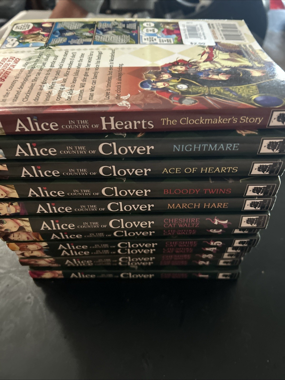 Set manga Alice nel paese del trifoglio Cheshire gatto valzer asso di cuori + altro
