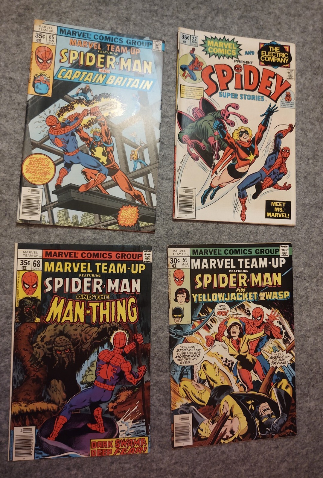 Marvel Team-Up 59 65 68 Spidey Stories 22 Lot 1978 Captain Britain Spider-Man