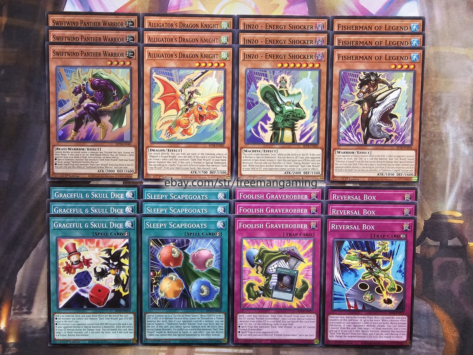 Yugioh Dark Time Wizard Deck Core 24 card BETB Joey Wheeler Swiftwind Panther