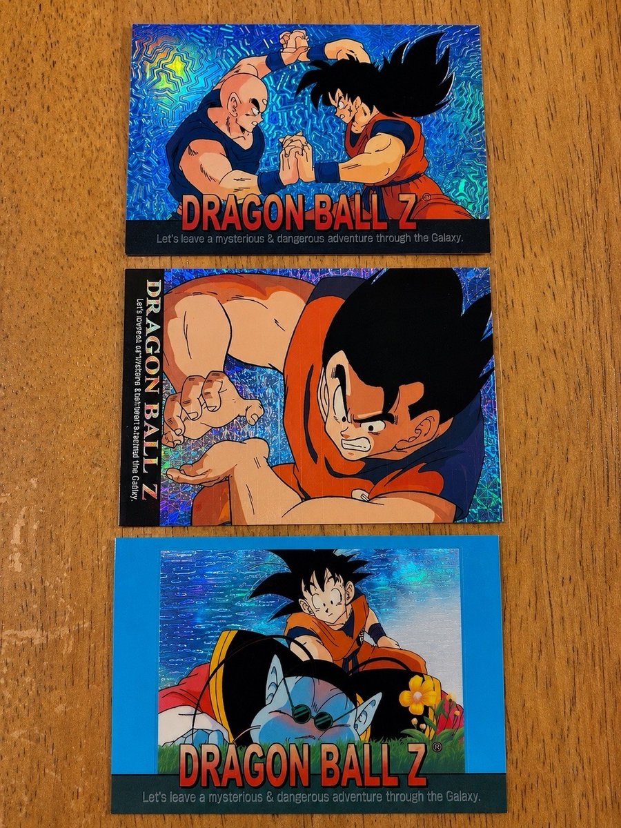 Dragon Ball Z Chromium Archives 2000 - Lotto di 4 carte e adesivi Prism DBZ
