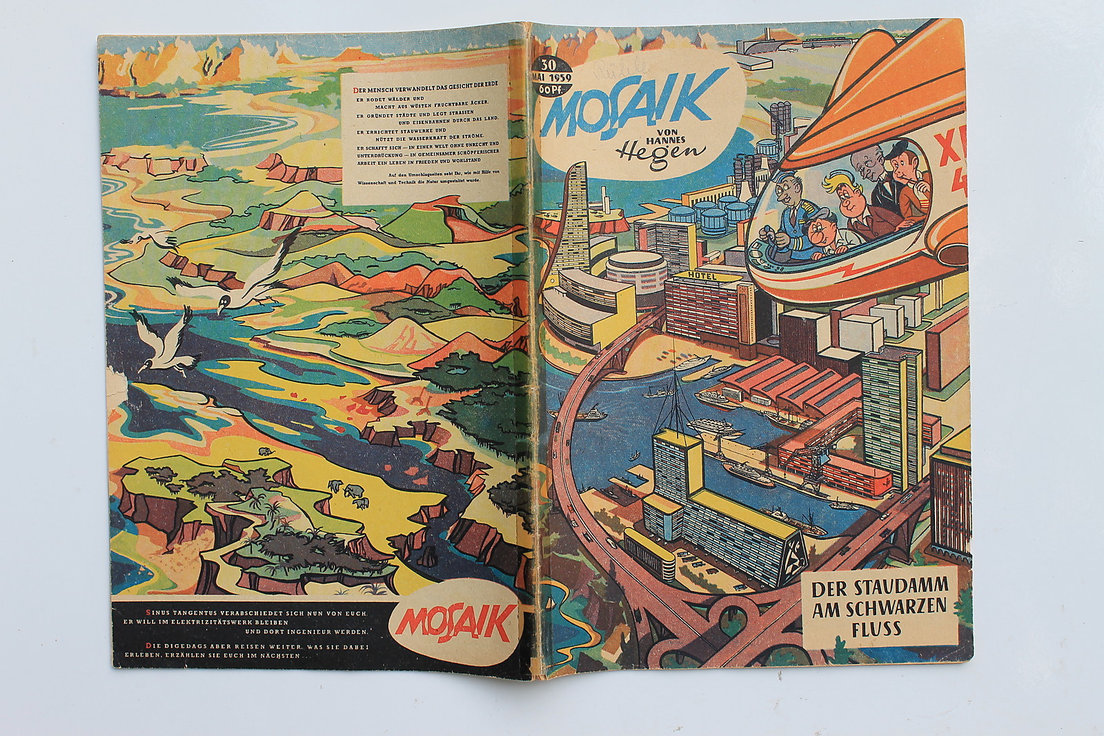 Originale MOSAIK Hannes Hegen Nr. 30 Il Diga Sul Fiume Nero Maggio 1959