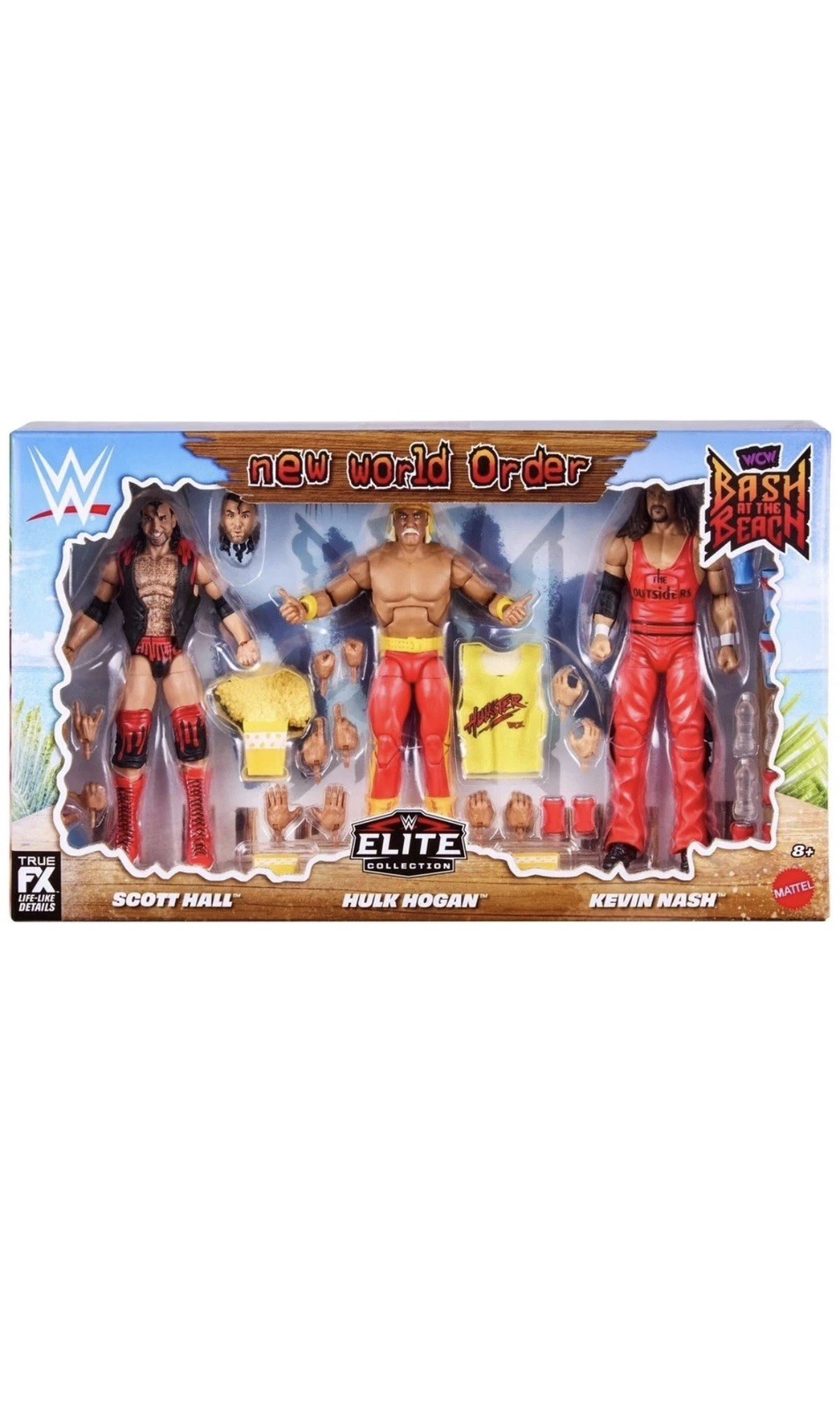 WWE Elite Collection Action Figures WCW Bash At The Beach Nuovo Ordine Mondiale Confezione da 3