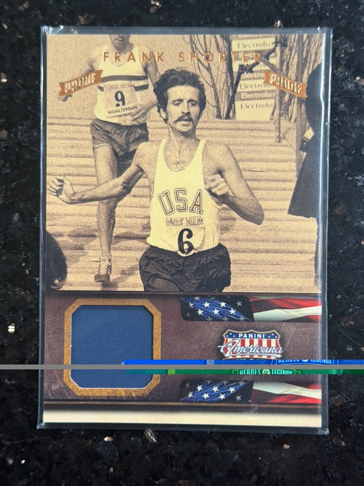 2012 Panini Americana Heroes & Legends Frank Shorter Bronze Proof Relic /99