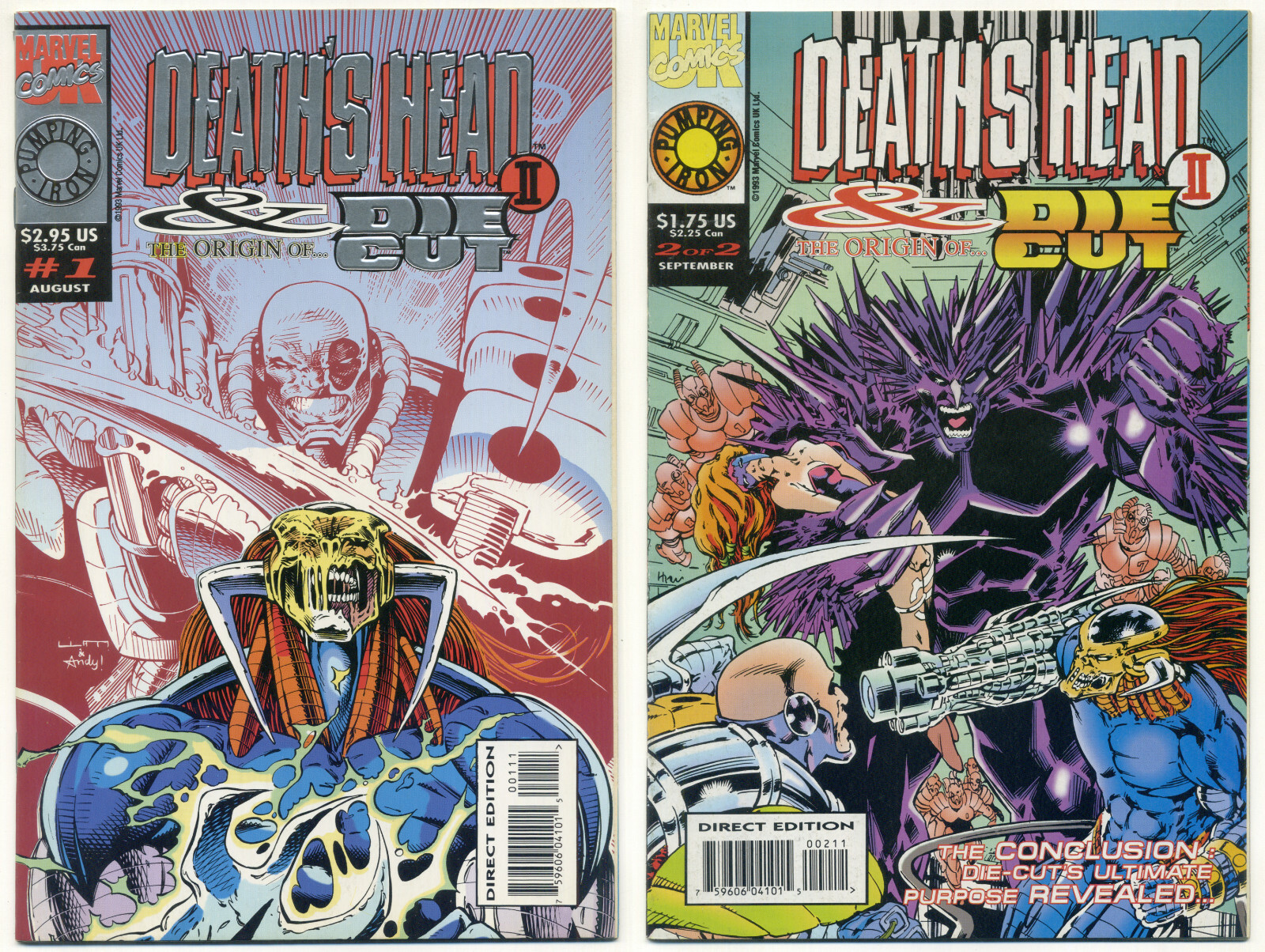 DEATH'S HEAD II & THE ORIGIN OF DIE-CUT (MARVEL) #1 2 fumetti lotto di (2)