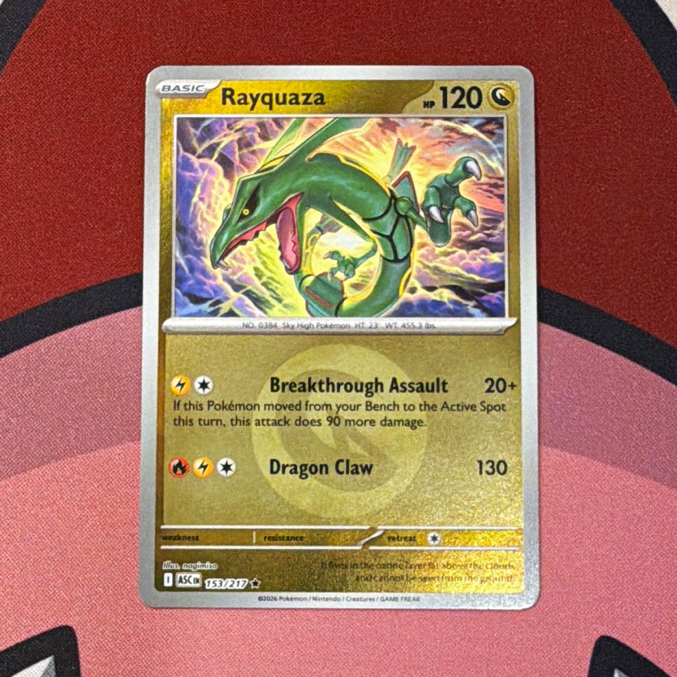 🐉Rayquaza 153/217 Energy Reverse Holo🐉 Ascended Heroes Pack Fresh
