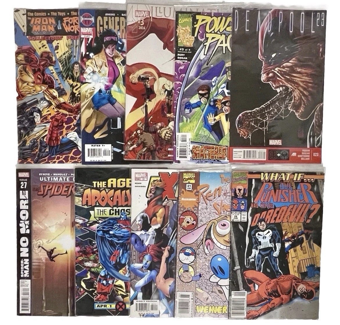 Lotto 10 numeri Marvel Comics: Punisher, Daredevil, Deadpool (anni 90 e 2000