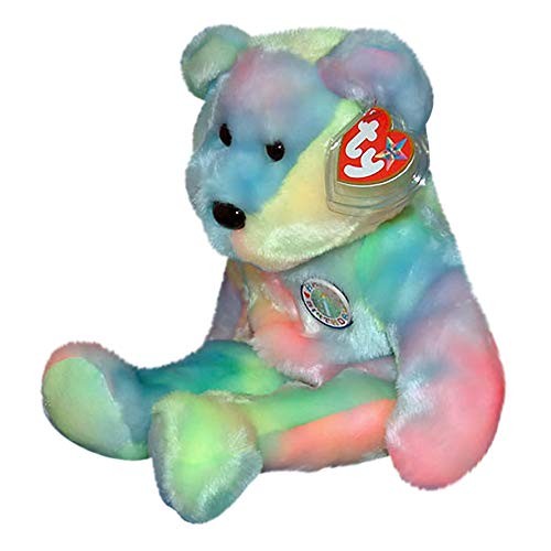 Ty Beanie Buddies B.B. Tie Dye Birthday Bear 2000
