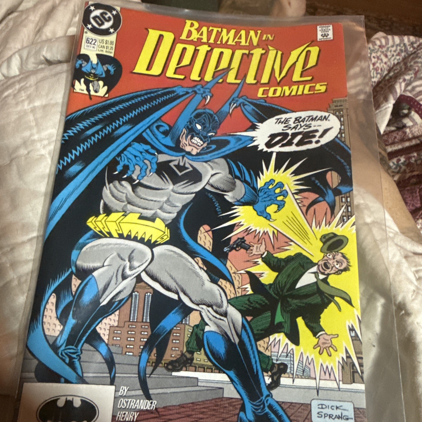  Detective Comics #622 DC 1990 Batman dice DIE Dick Spring copertina John Ostrander