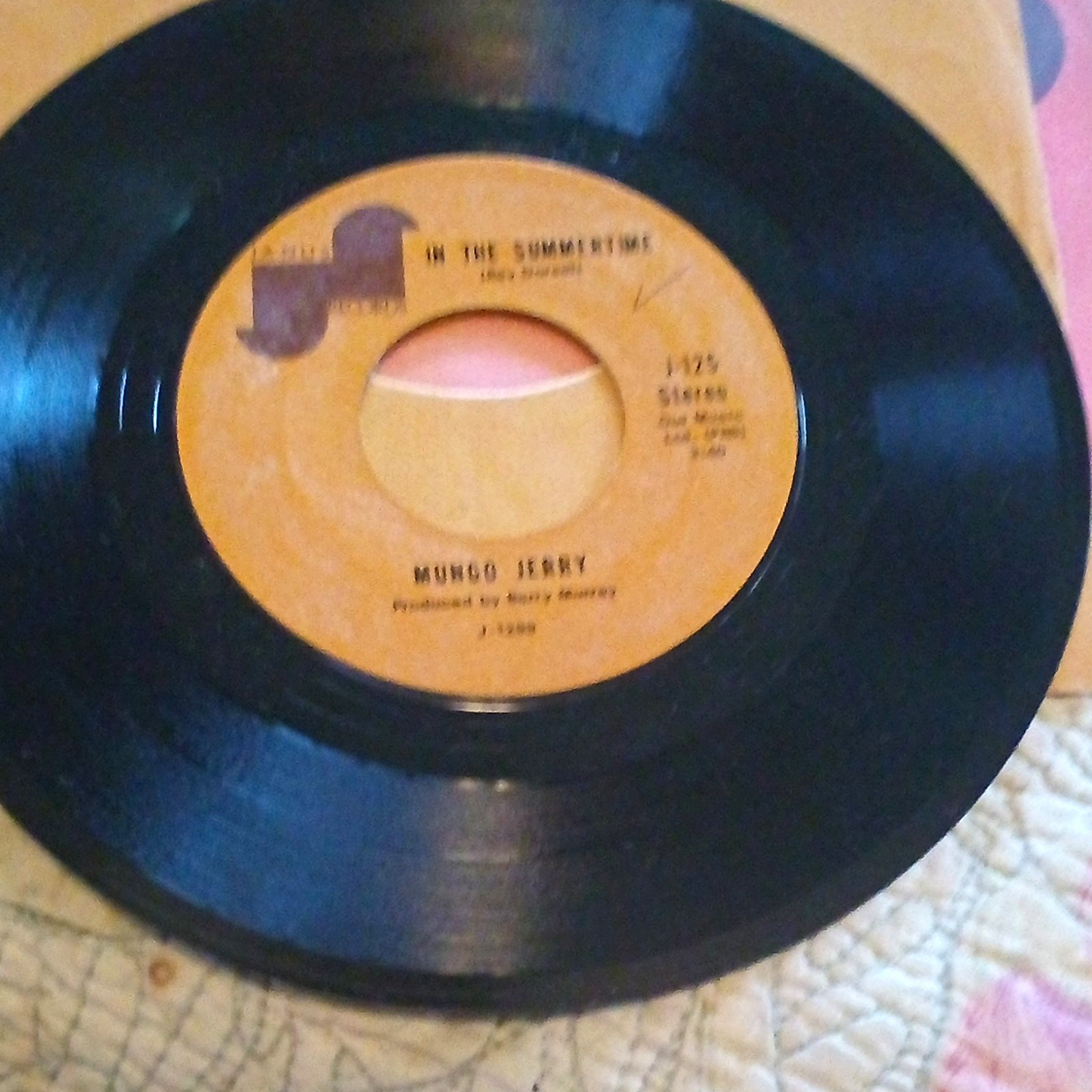 Mungo Jerry - In The Summertime /Mighty Man 7" 45 RPM Janus J-125 Vinyl 1970 VG+