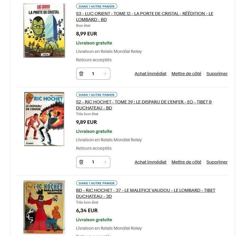 Lot de 6 B.D. - annonce privée pour figurine-99