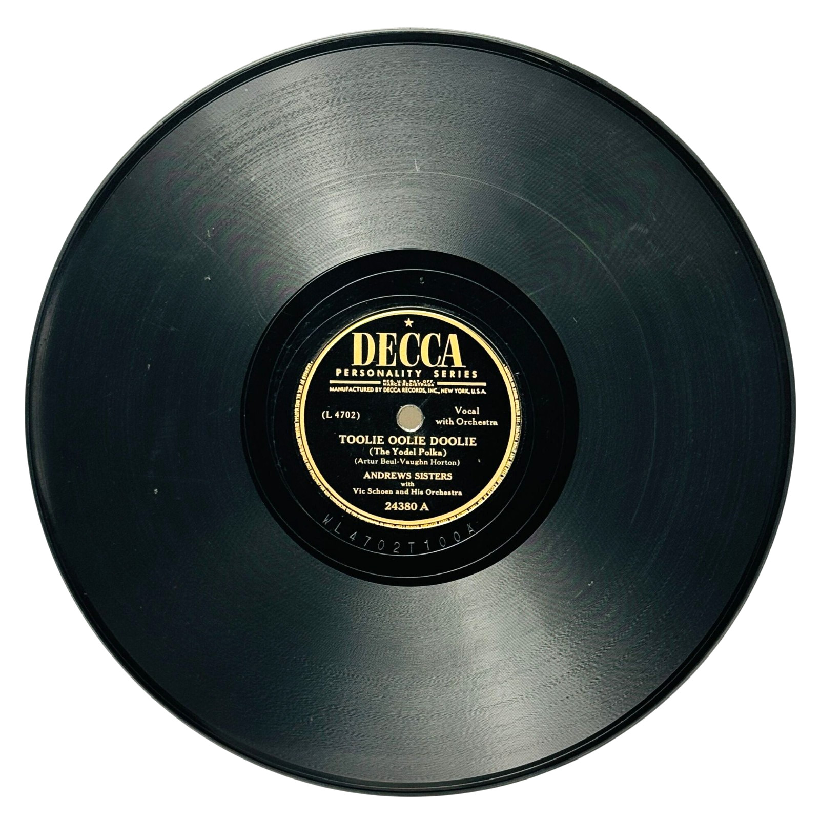 Andrews Sisters Toolie Oolie Doolie Shellac 78 RPM 10-Inch Decca 24380 VG