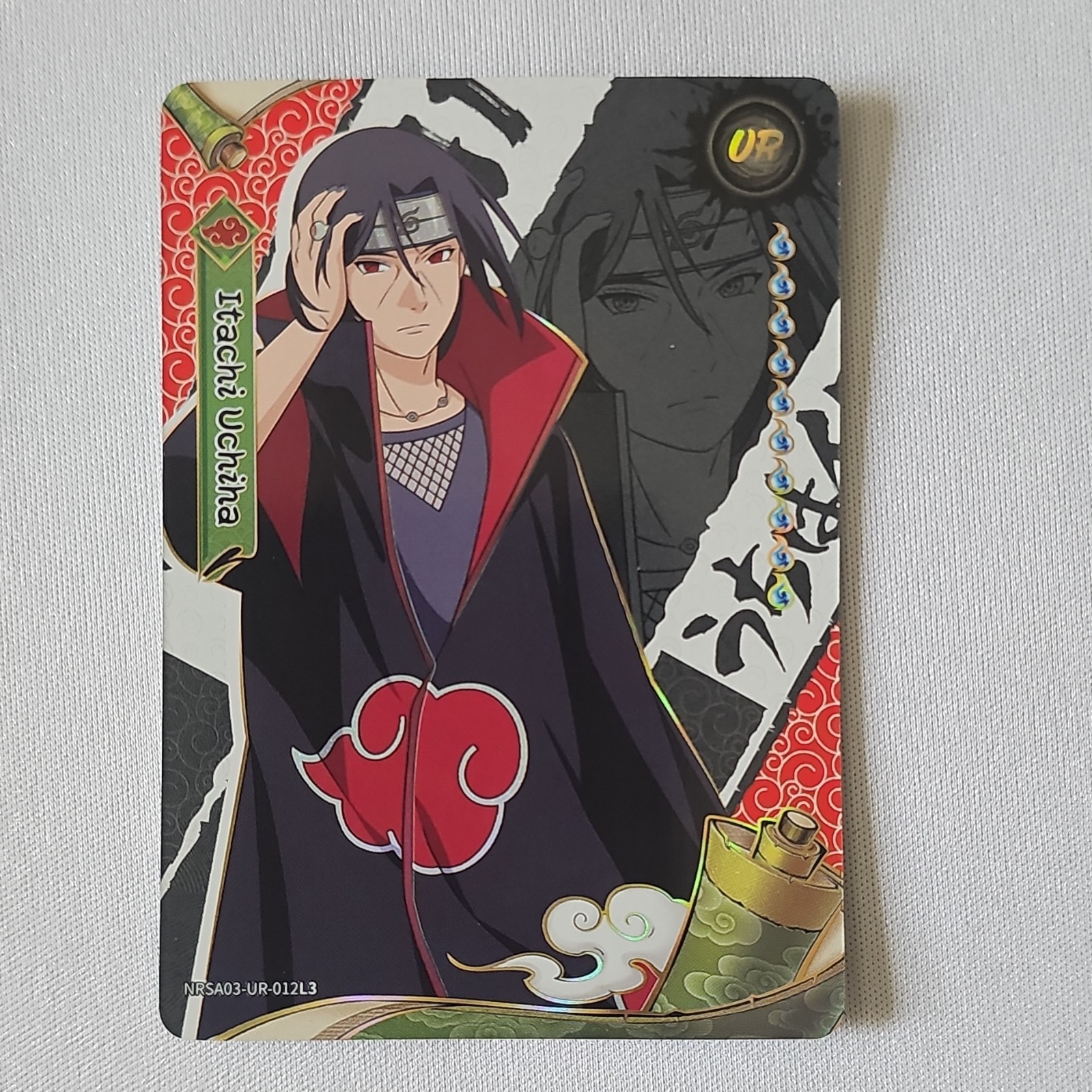 MAYOU Naruto Itachi Uchiha UR inserto carta collezionabile non sportiva NRSA03-UR-012L3