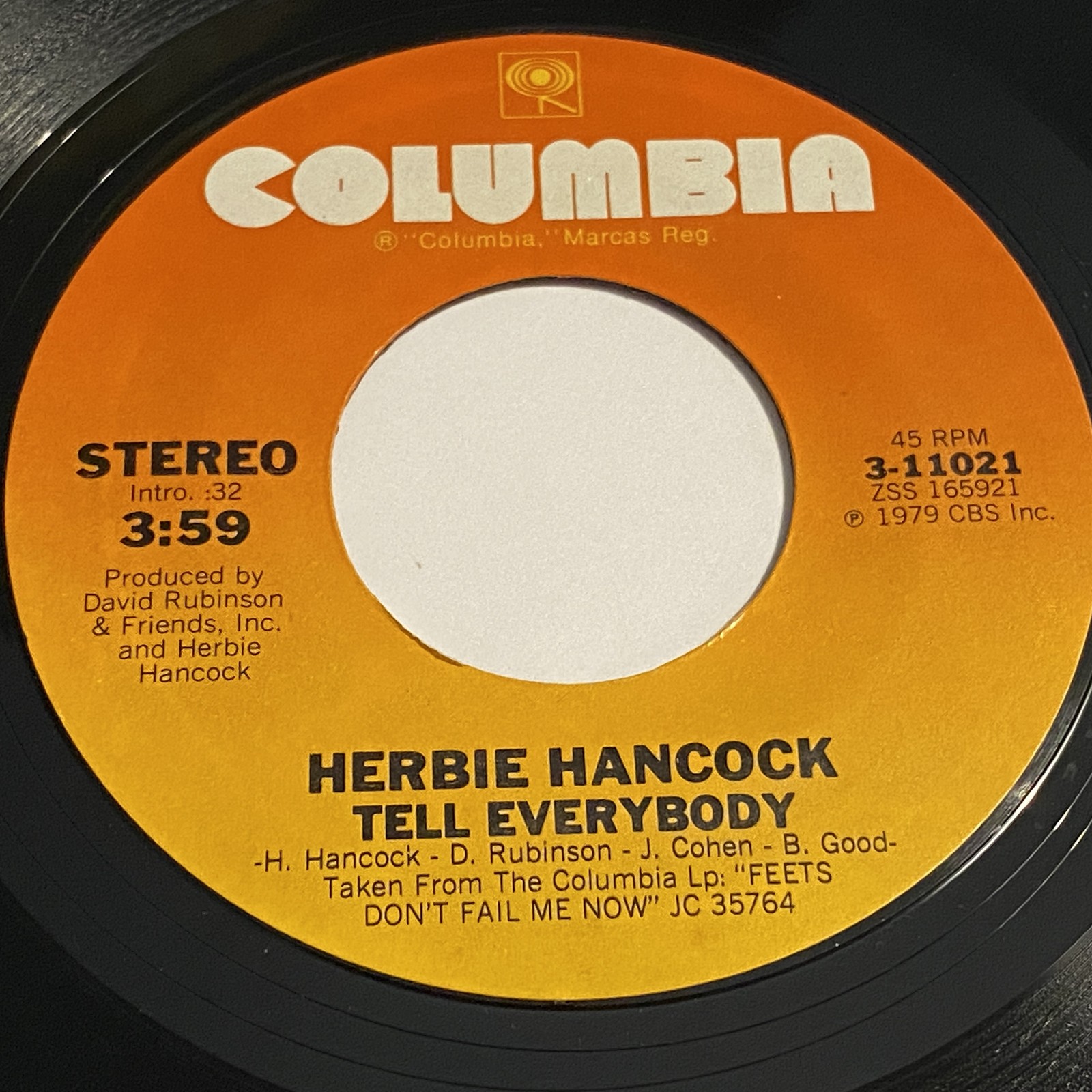 Herbie Hancock: Tell Everybody / Honey From The Jar 45 - Columbia - Funk