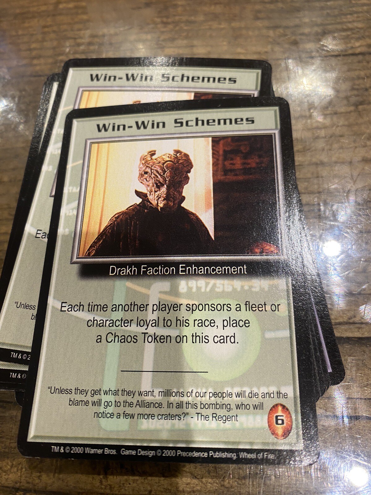 WIN WIN SCHEMES WHEEL OF FIRE 2000 BABYLON 5 CCG COLLECTORS CARD NEAR MINT
