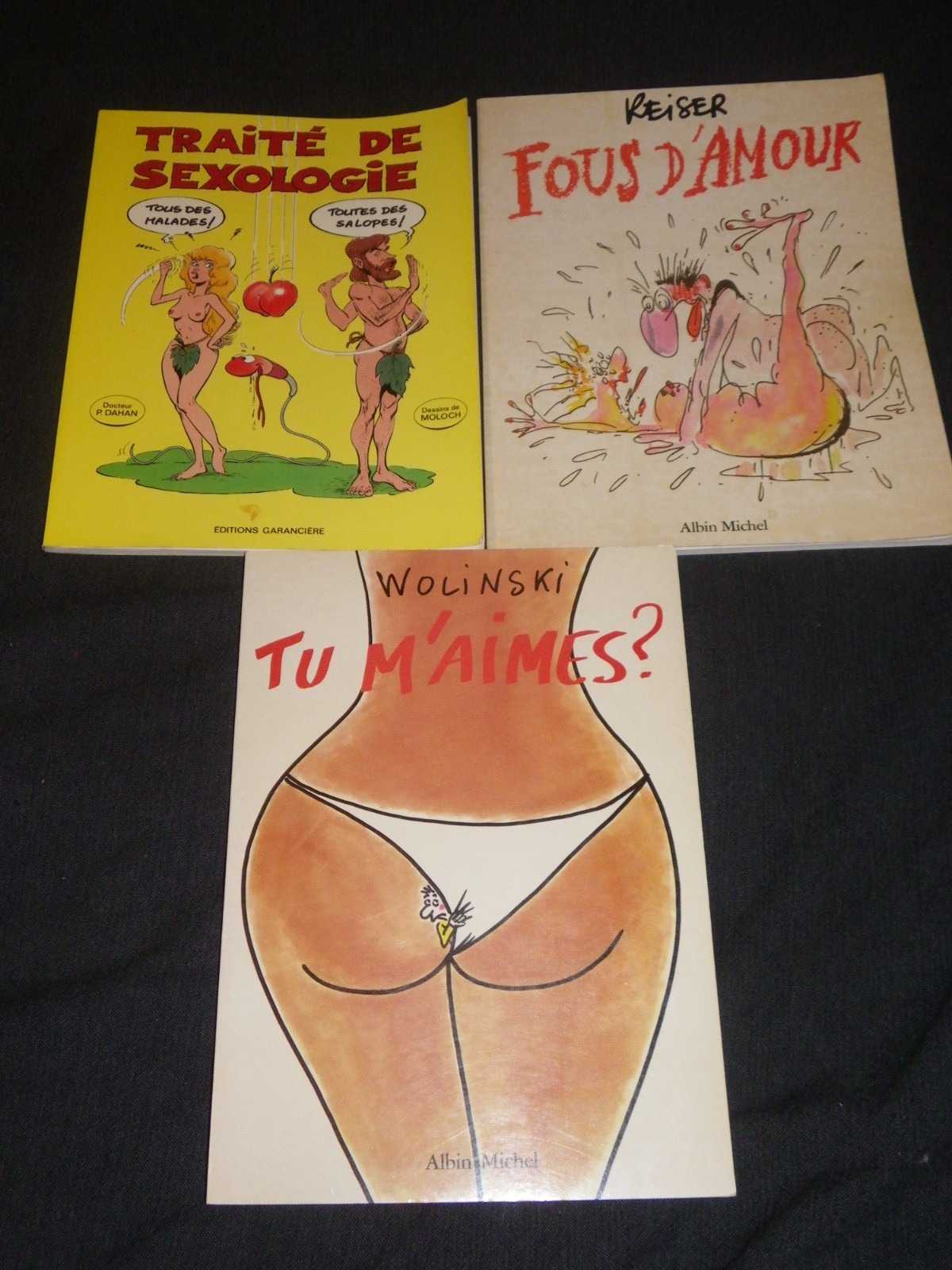 Lot 3 BD humour — Reiser, Wolinski, Moloch (Éditions originale