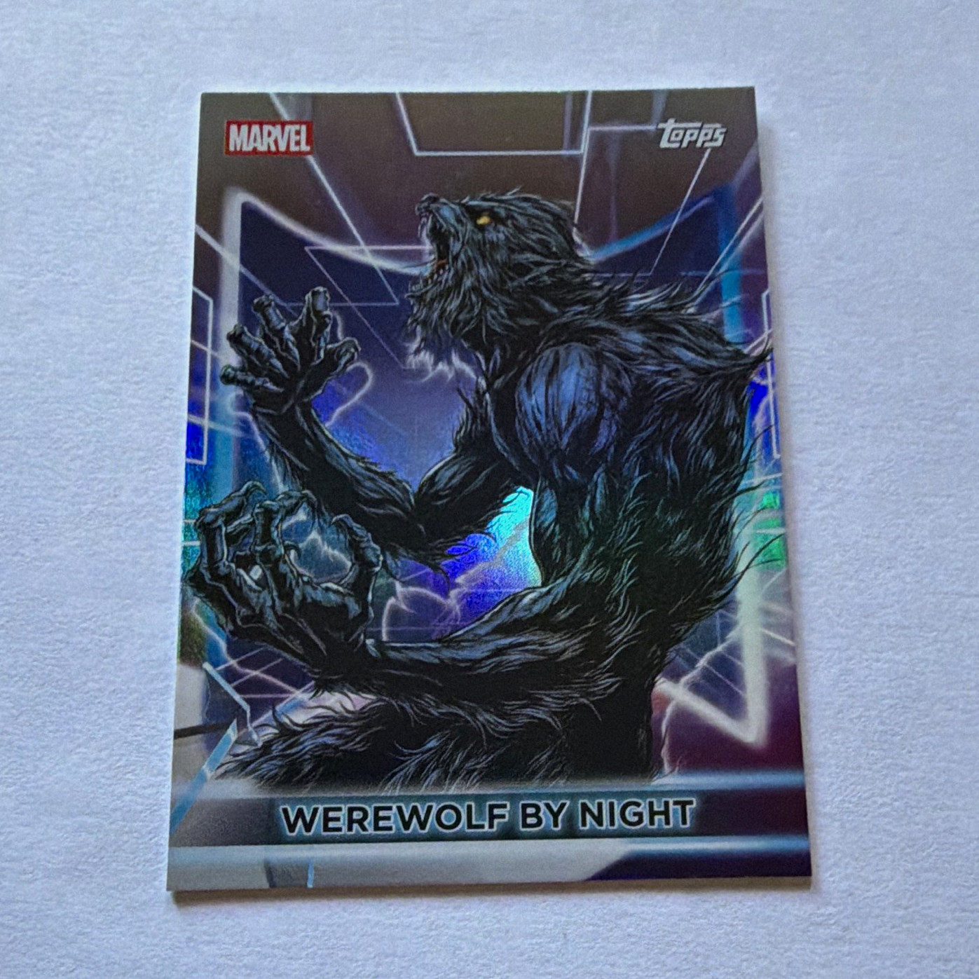 2026 Topps Neon Marvel: Werewolf By Night #168 Rainbow Foil Parallel