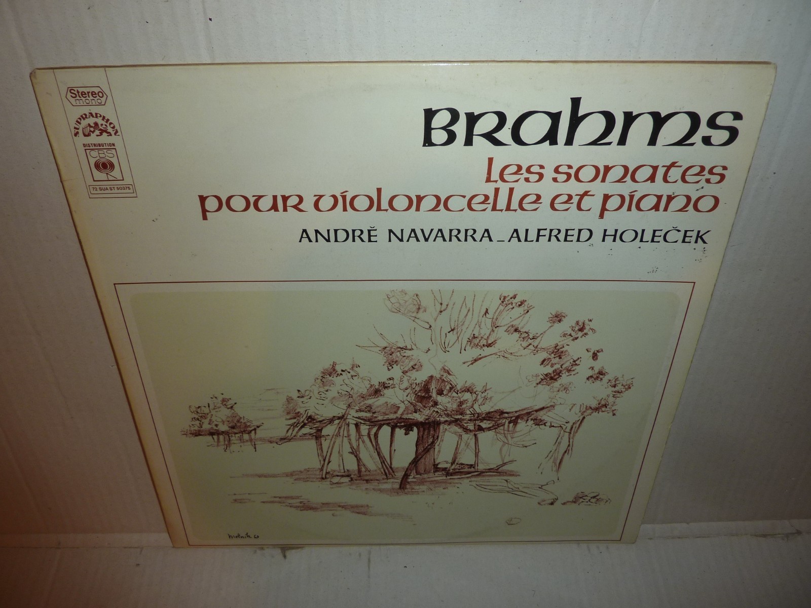 RARE ANDRE NAVARRA ALFRED HOLECEK - Brahms Sonatas . LP 33T . CELLO PIANO . NM