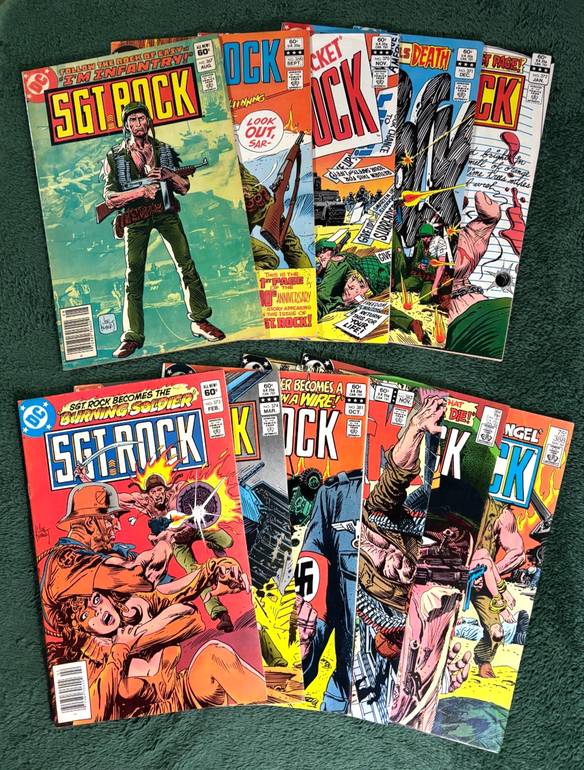 Sgt Rock # 367 368 370 371 372 373 374 381 382 384 388 (DC) Lotto di 11 VF