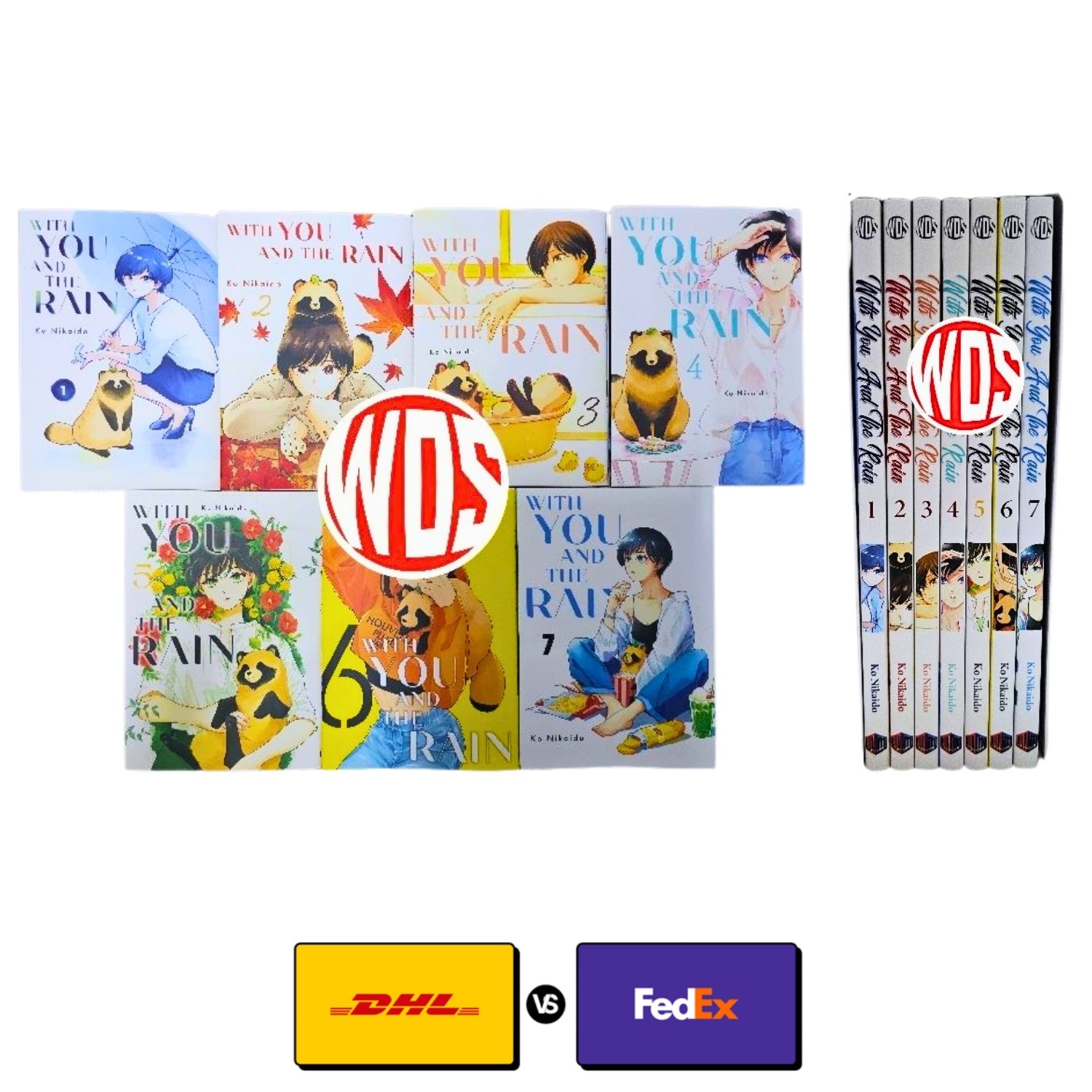 Con te e la pioggia vol. 1-7 manga versione inglese fumetto spedizione veloce
