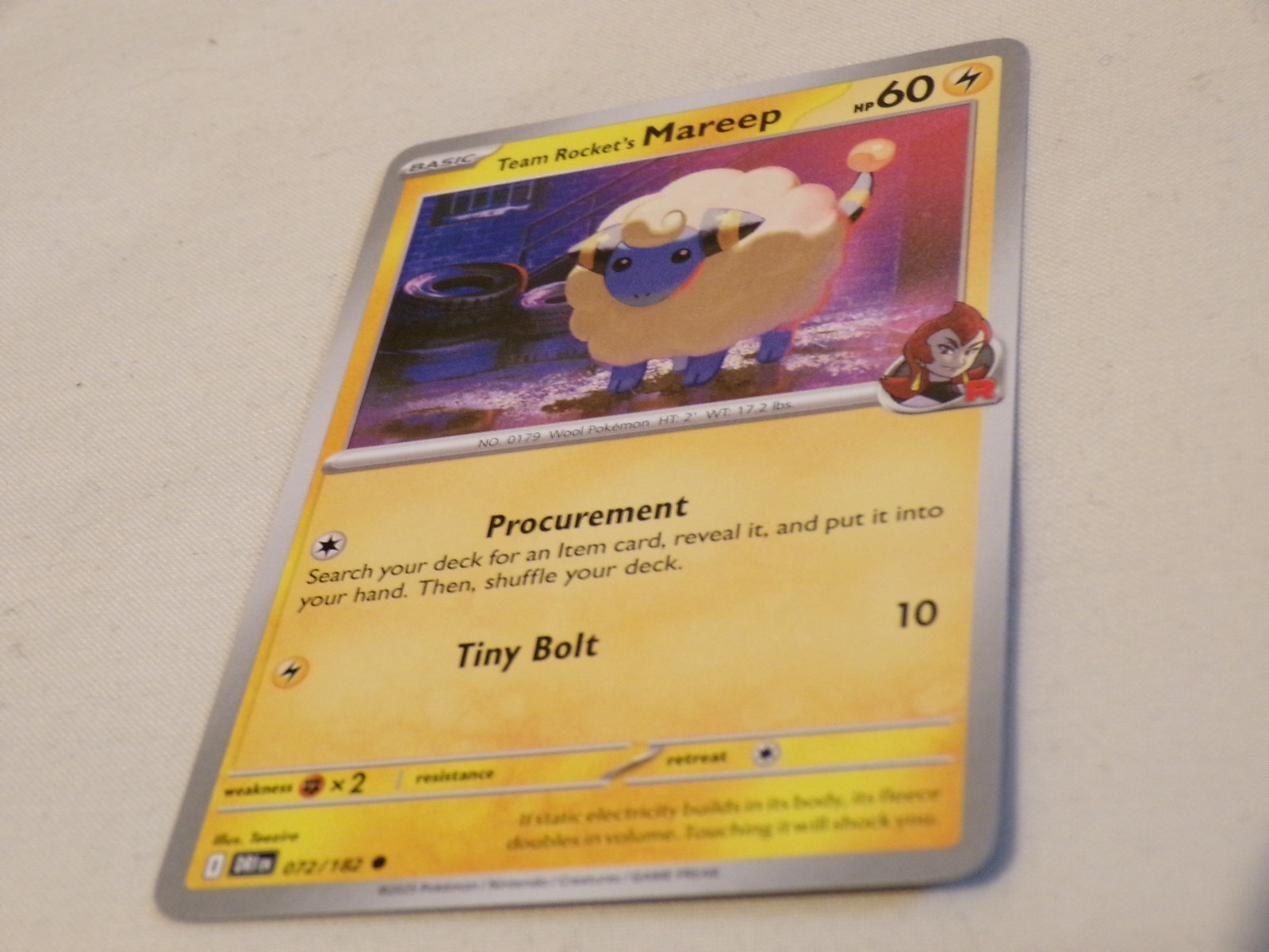 Pokémon TCG Team Rocket’s Mareep 072/182 – SV10 Destined Rivals Common Card Mint