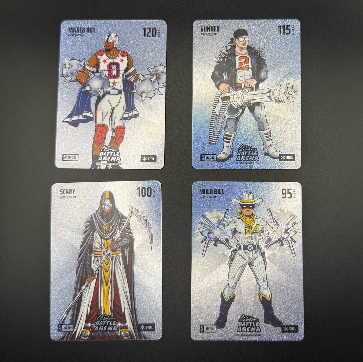 Lotto 4 carte Bo Jackson Battle Arena Steel Icon Battlefoil