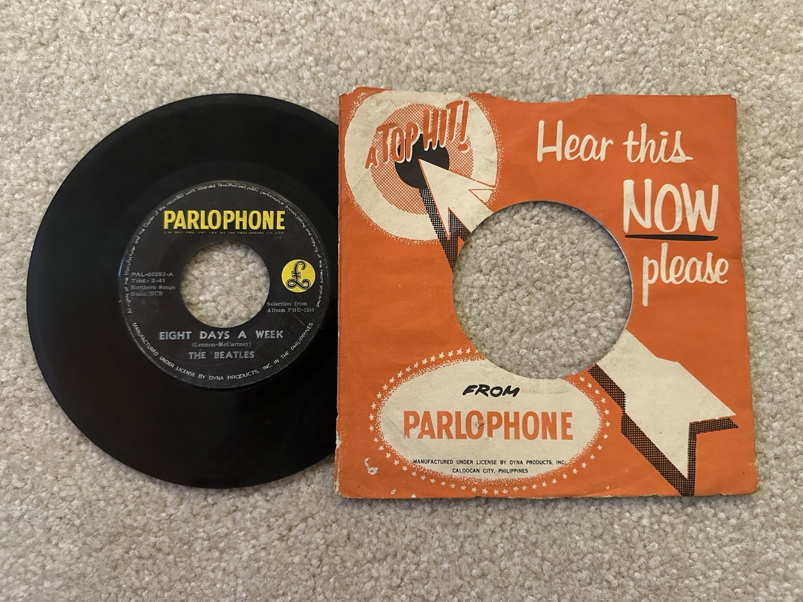 The Beatles 45 rpm Philippines 7" Eight Days A Week