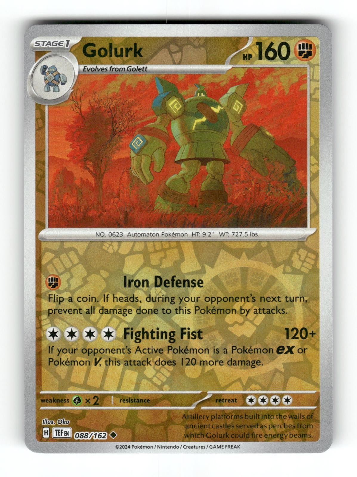 Golurk 088/162 Forze Temporali Non Comuni Reverse Holo Near Mint