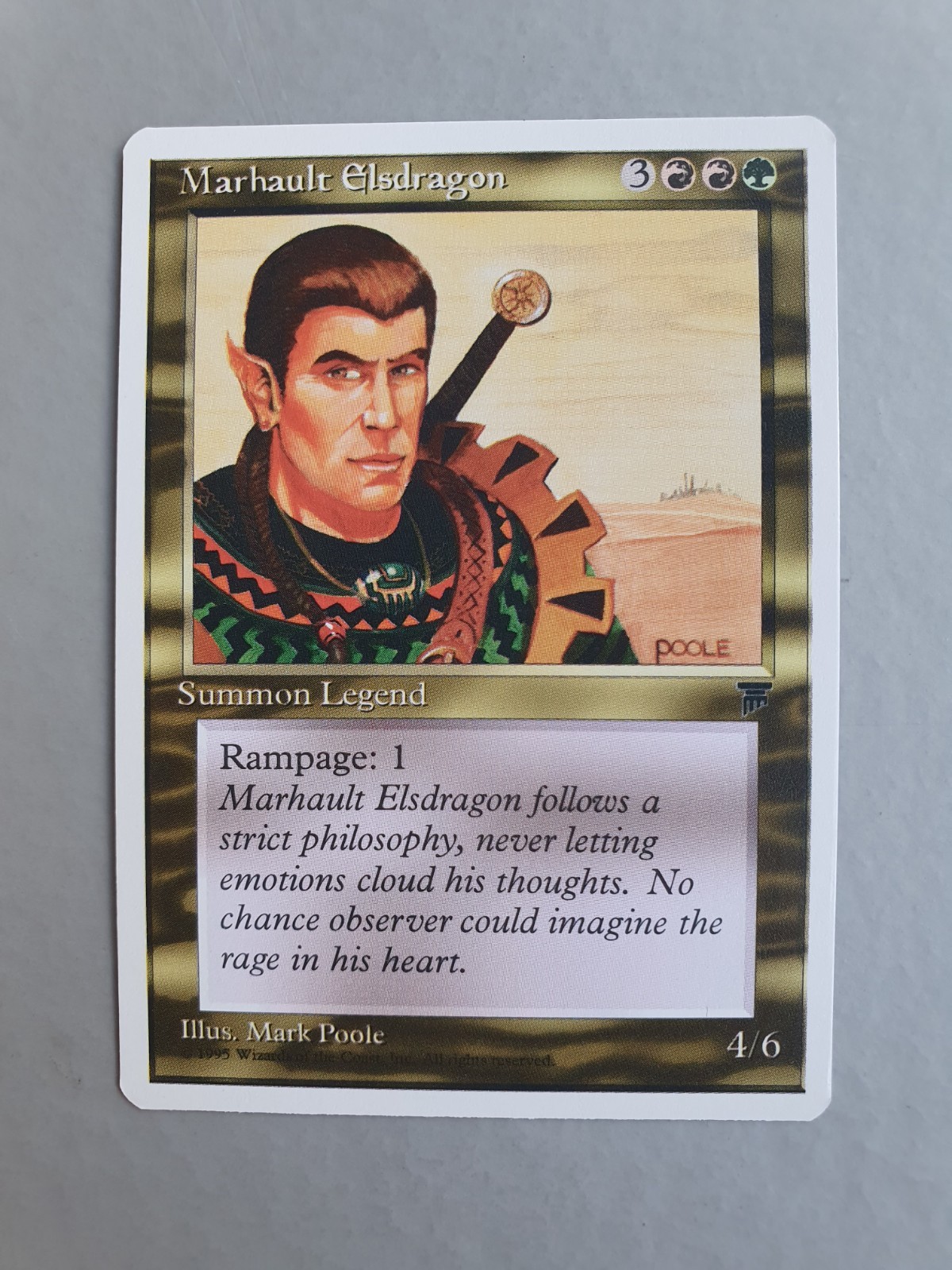 Marhault Elsdragon , MTG Chronicles 1995 Uncommon Multicolored Creature NM