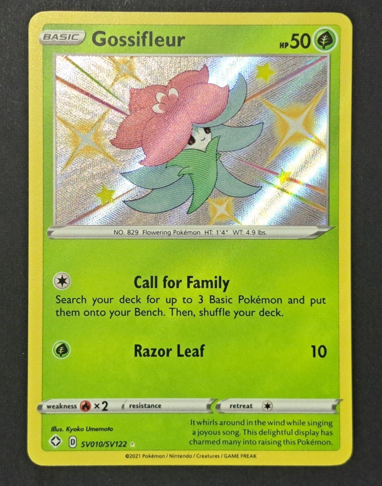Gossifleur SV010/SV122 Shiny Rare Shining Fates Shiny Vault Pokemon Holo NM