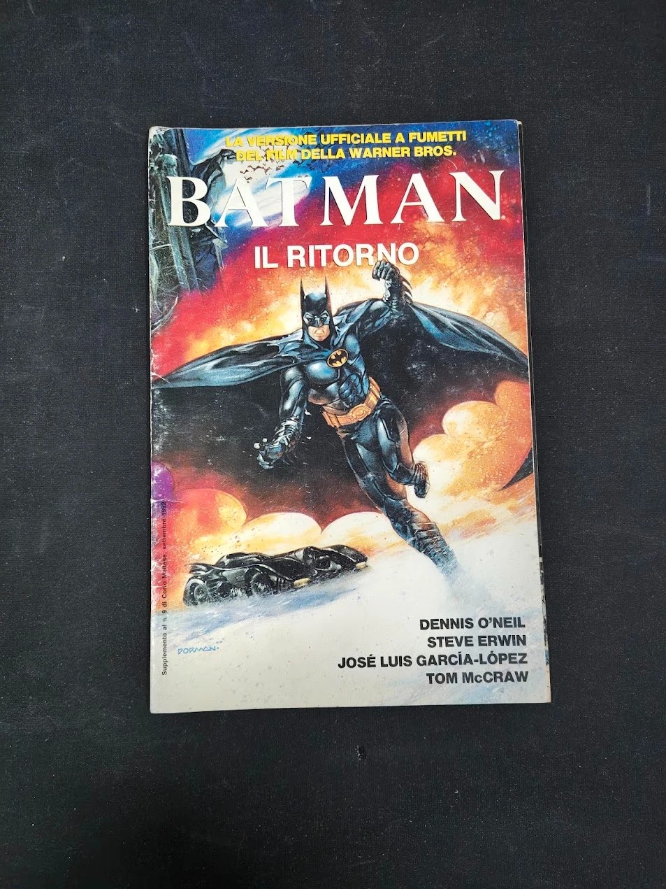 Fumetto Batman Il Ritorno adattamento ufficiale film Tim Burton 1992 vintage DC