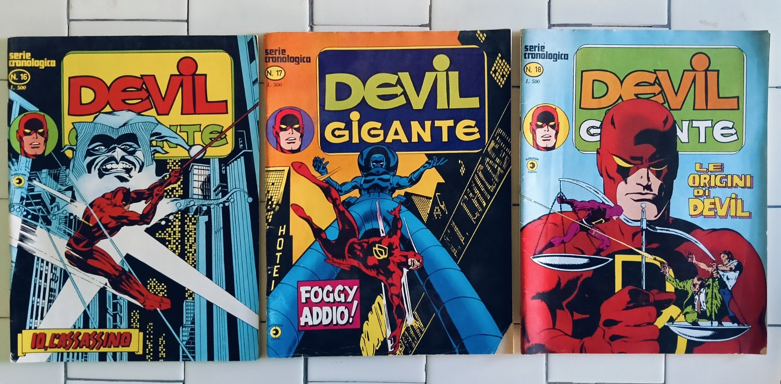 Lotto 3 Devil Gigante Serie Cronologica – Daredevil Vintage – N.16 17 18