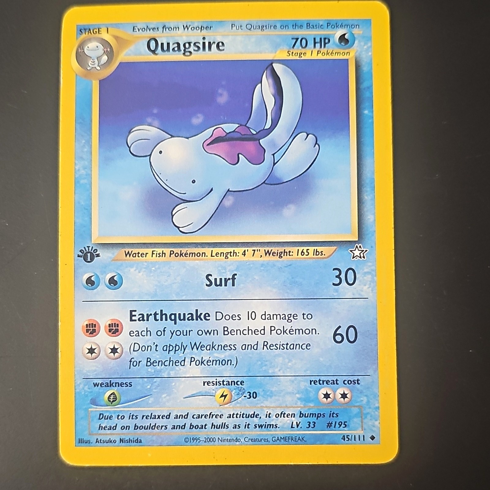 Pokemon TCG Quagsire 45/111 Neo Genesis Uncommon 1st Edition - MP