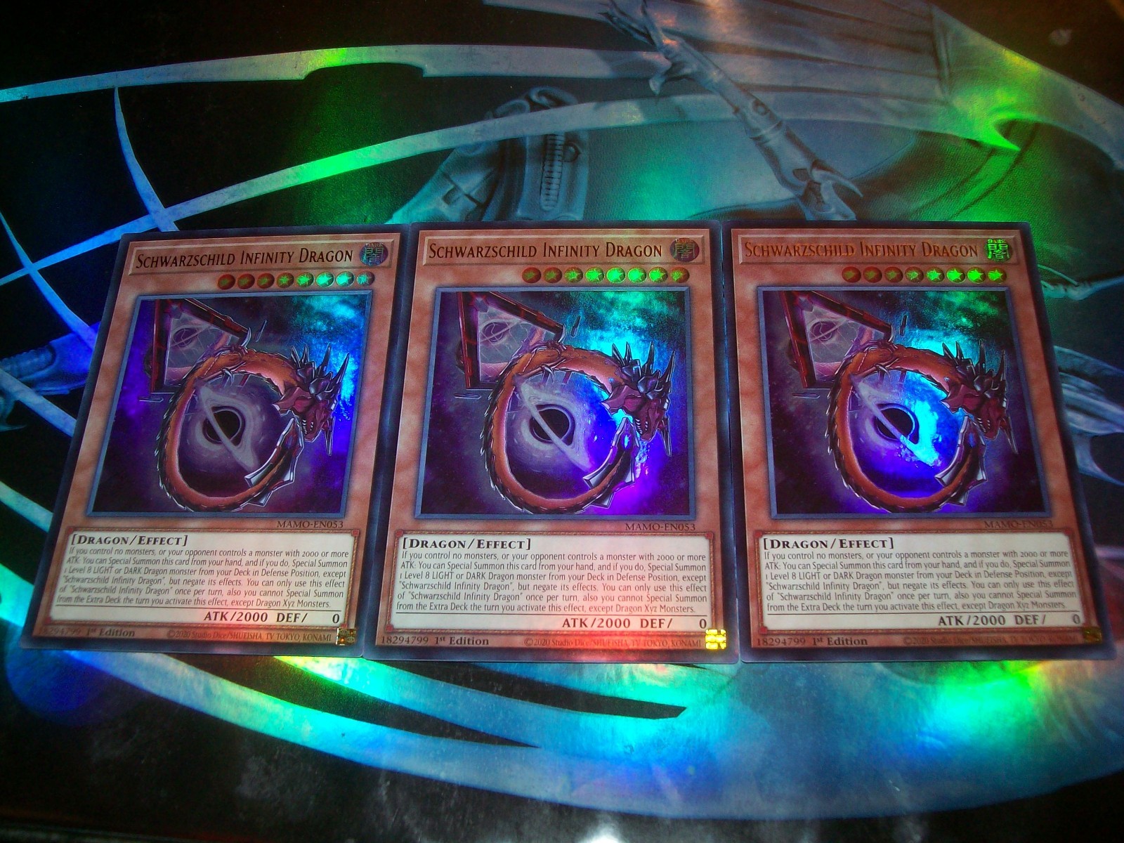 3x Schwarzschild Infinity Dragon 1st Edition Ultra Rare MAMO-EN053 Yu-Gi-Oh!