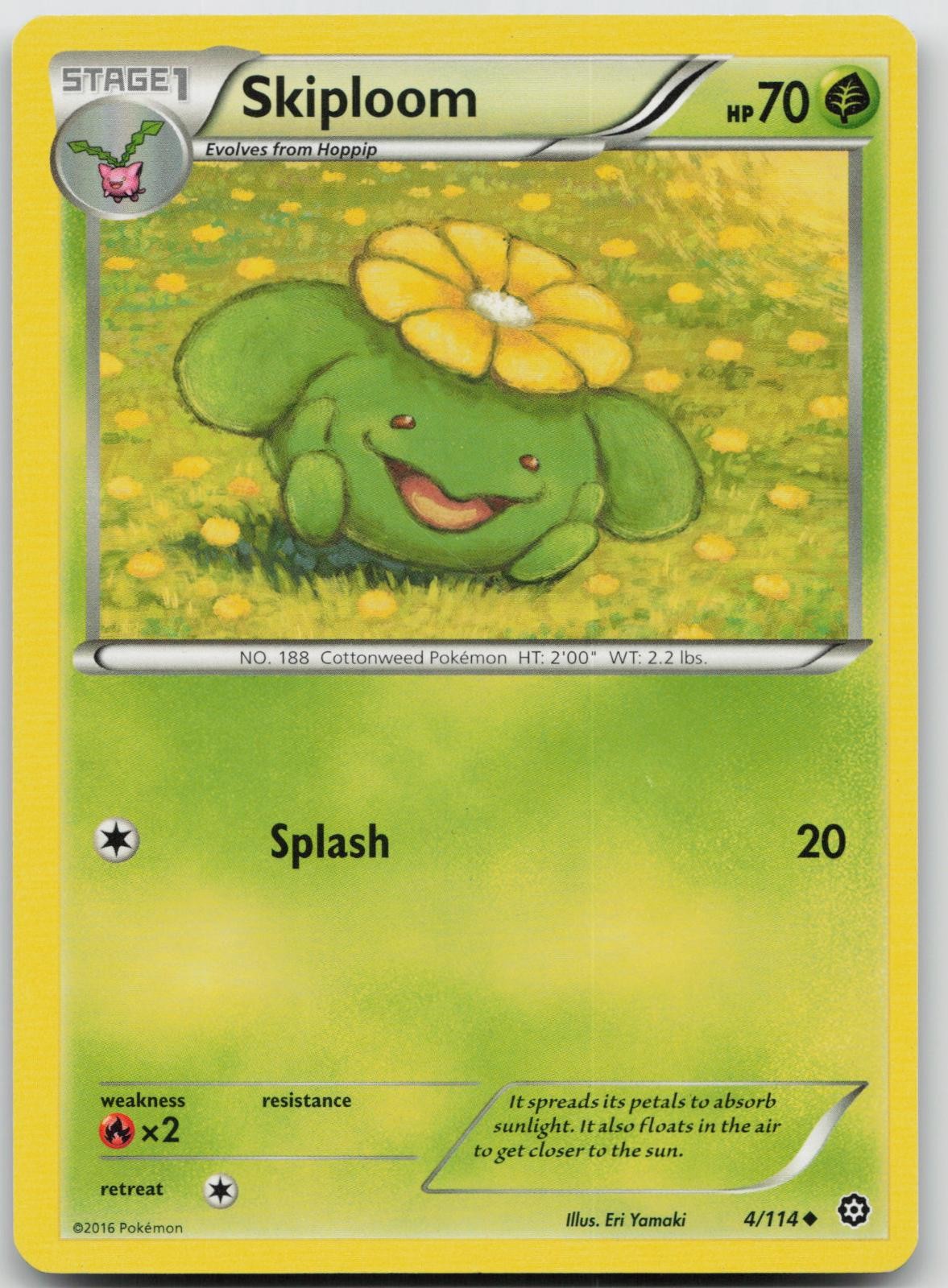 SKIPLOOM 4/114 POKEMON ASSEDIO A VAPORE NON COMUNE LEGGERMENTE GIOCATO