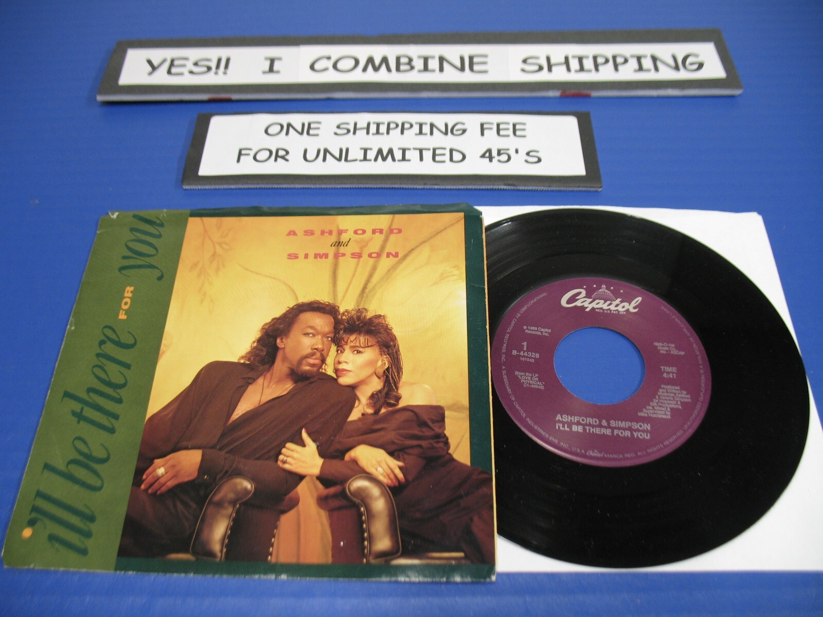 Ashford & Simpson - I'll Be There For You /Way Ahead - 1989 Soul 45 w/PS VG+