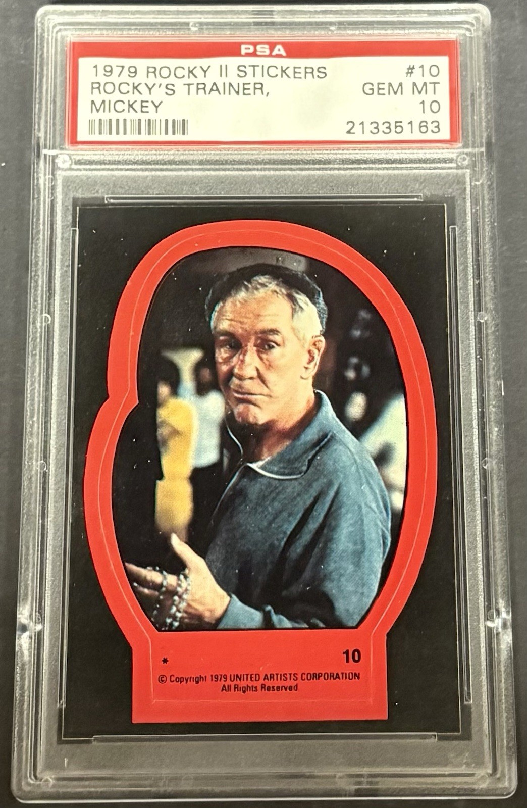 1979 Rocky II Stickers Rocky’s Trainer Mickey #10 PSA 10