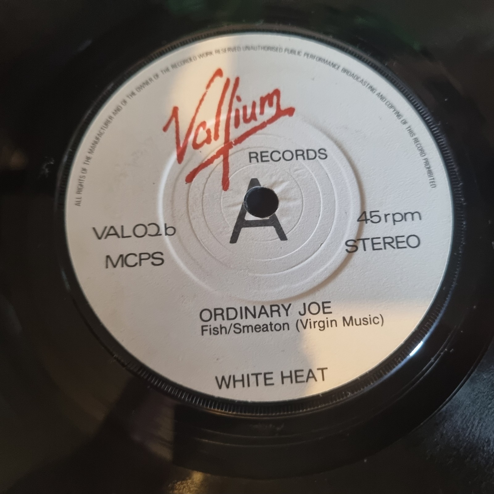 WHITE HEAT – Finished With The Fashions 7” 1980 POST PUNK Vallium Records