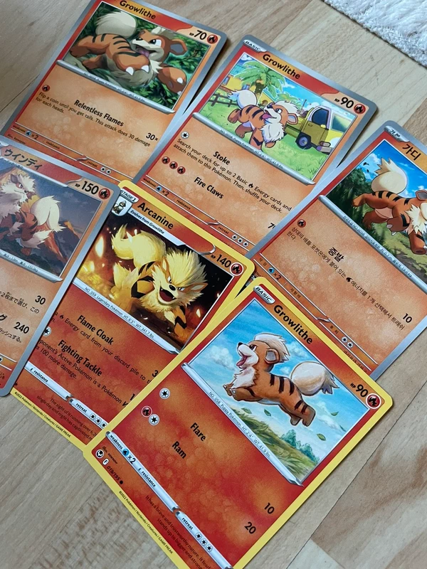 Growlithe & Arcanine (different sets) 6 kaarten