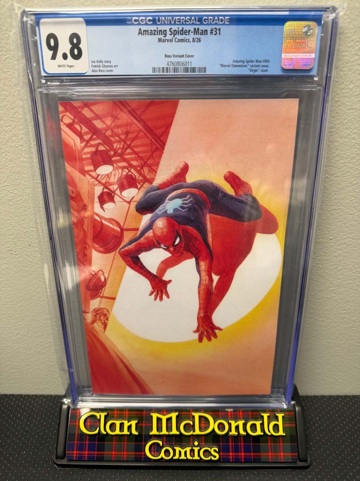 Amazing Spider-Man #31 Alex Ross Variante Copertina Classificata CGC 9.8