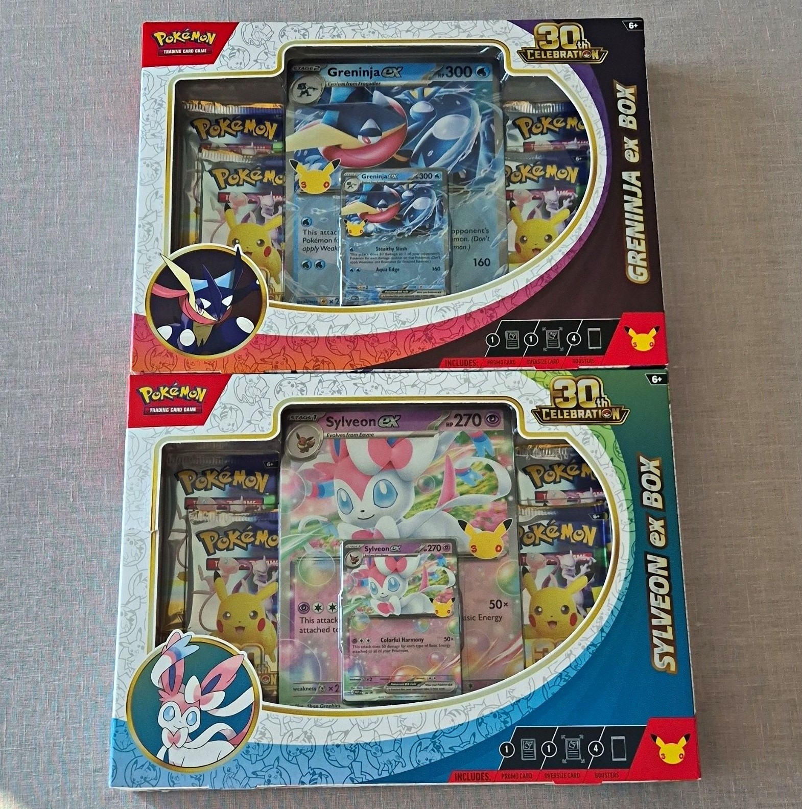 Pokémon TCG 30th Celebration Greninja ex Box & Sylveon ex Box (Bundle)