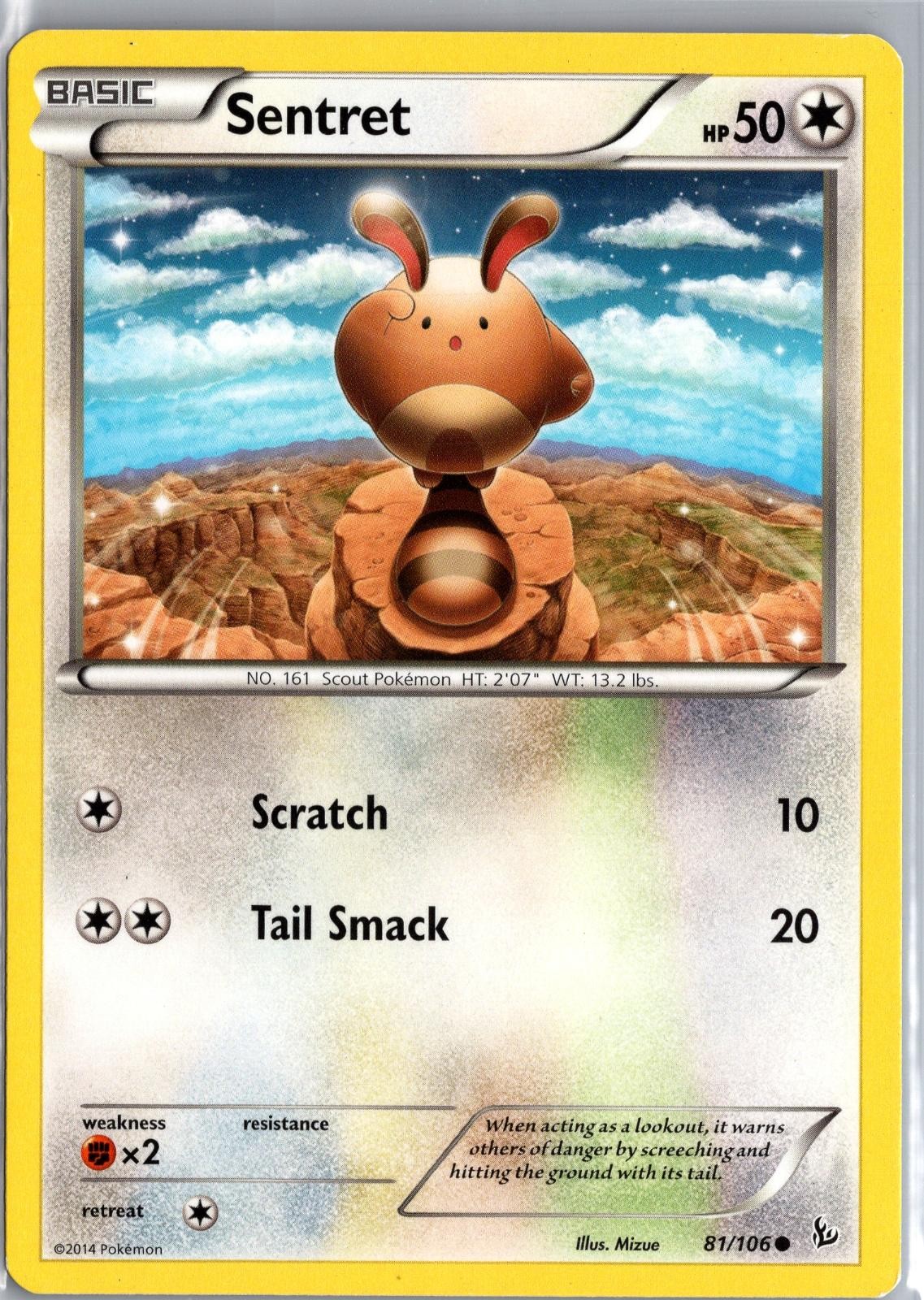 Sentret 81/106 Pokémon Flashfire comune giocato poco